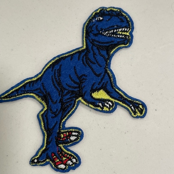 Dinosaur Embroidered Patches Set - Blue, Green, Orange - Picture 2 of 7